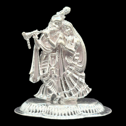 Silver Lord Radha Krishna Idol