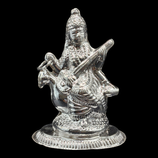 Silver Goddess Saraswati  Idol 