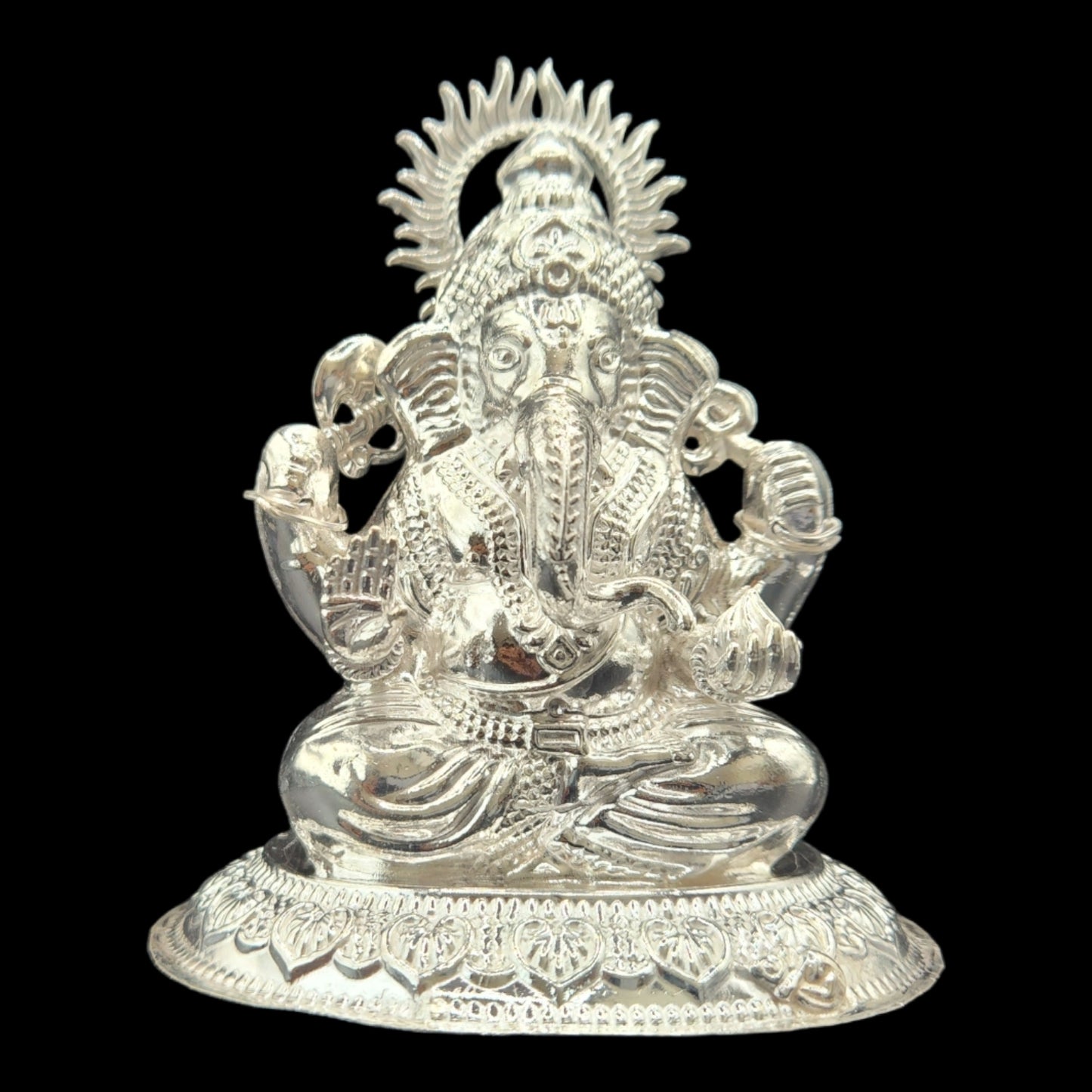 Silver Goddess Laxmi & Lord Ganesha  Pair Idol 