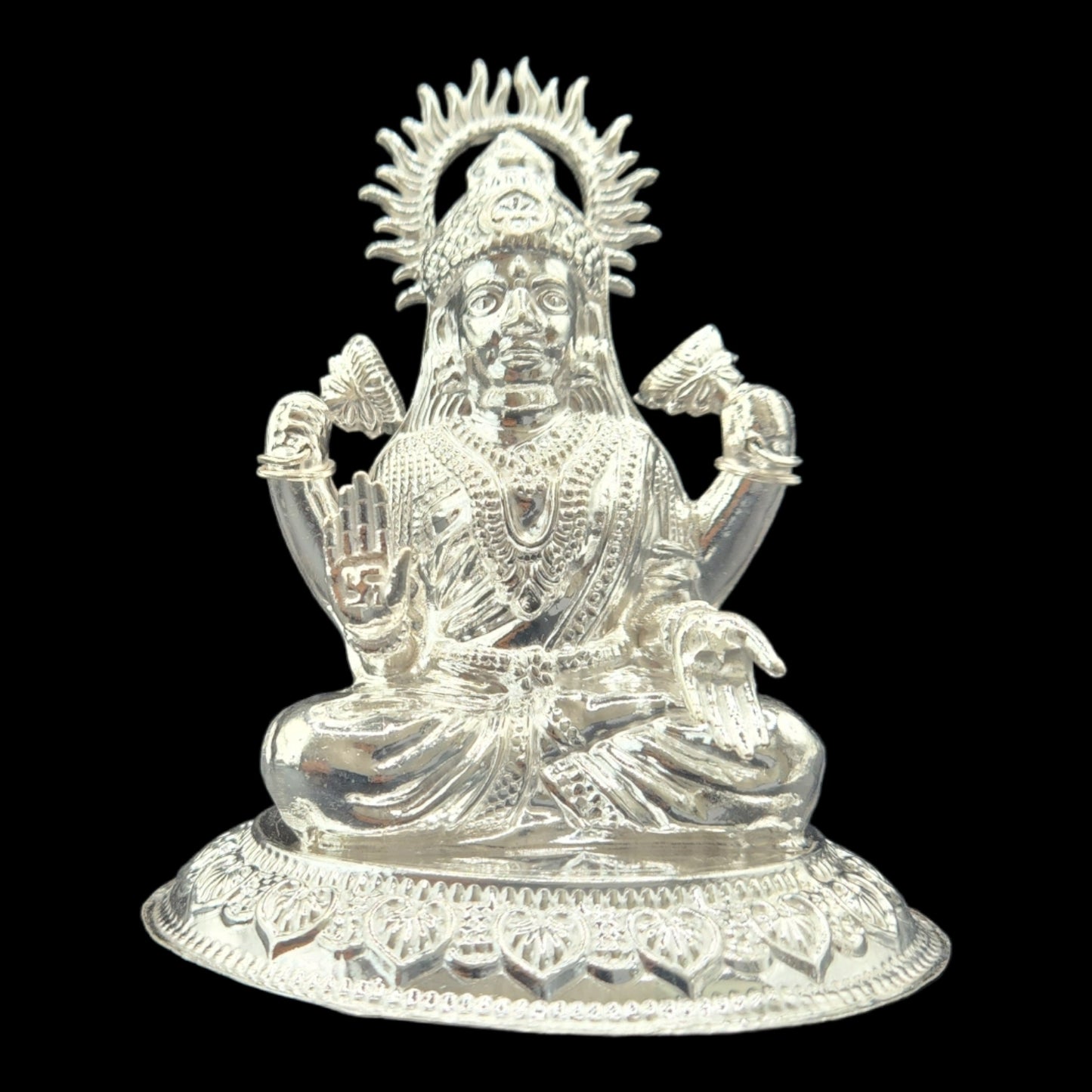 Silver Goddess Laxmi & Lord Ganesha  Pair Idol 