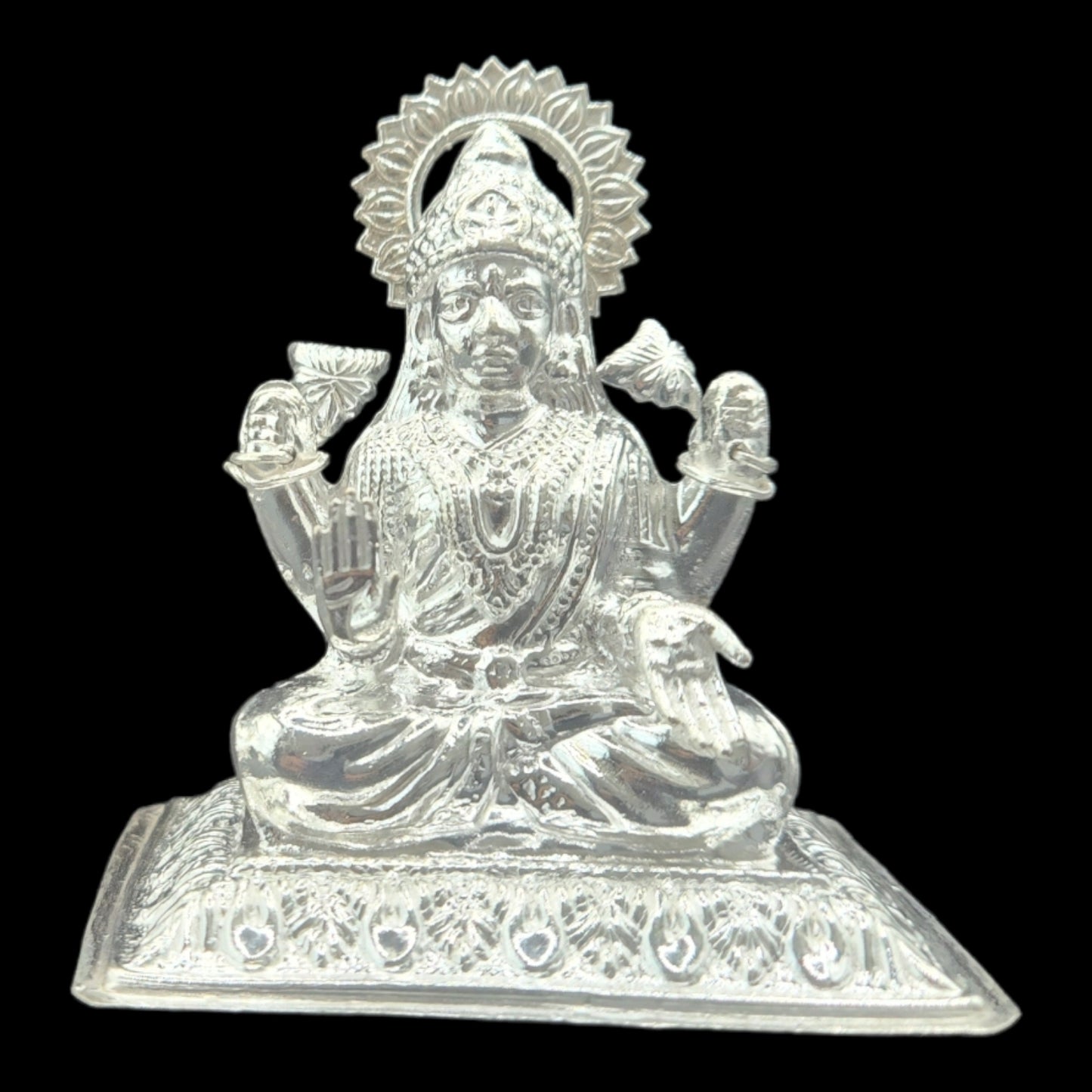 Silver Goddess Laxmi & Lord Ganesha  Pair  Idol 