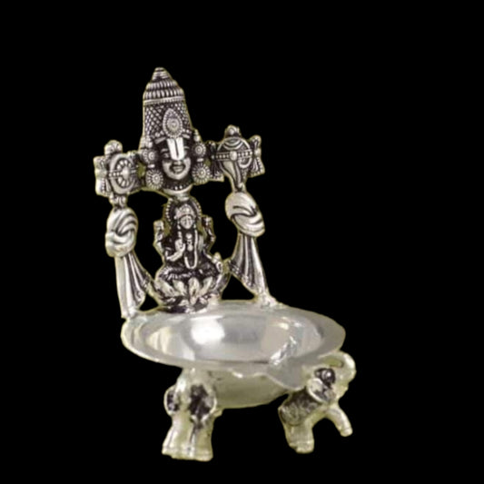 Antique Silver Diya Pair