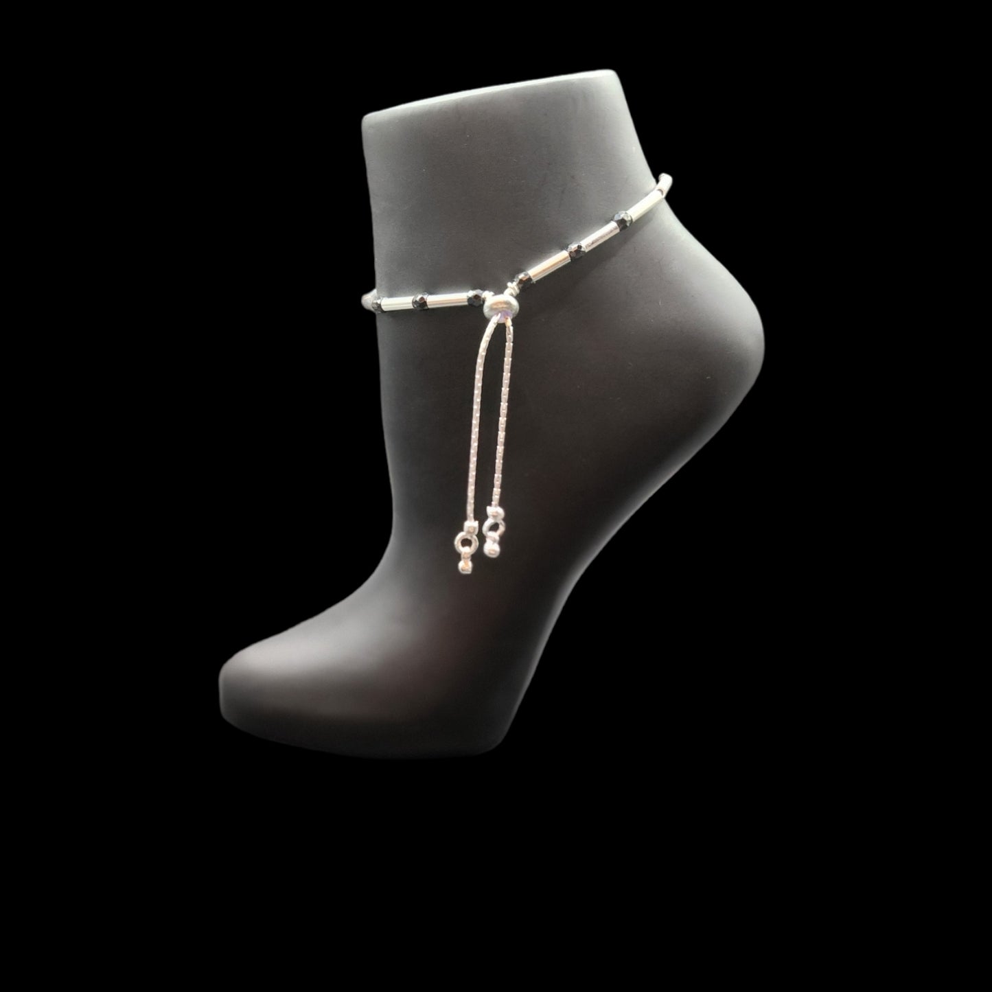 Silver Slider Anklets