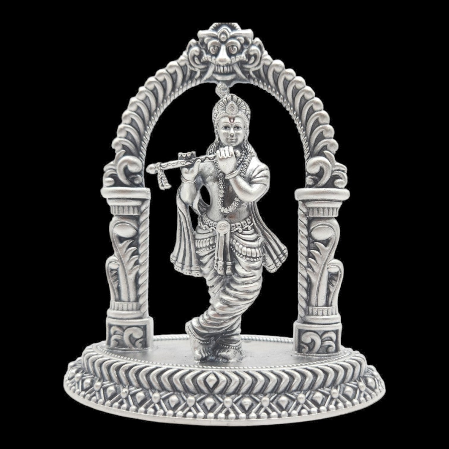 Antique Silver Krishna Idol