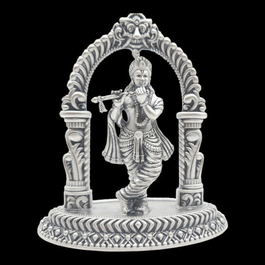 Antique Silver Krishna Idol