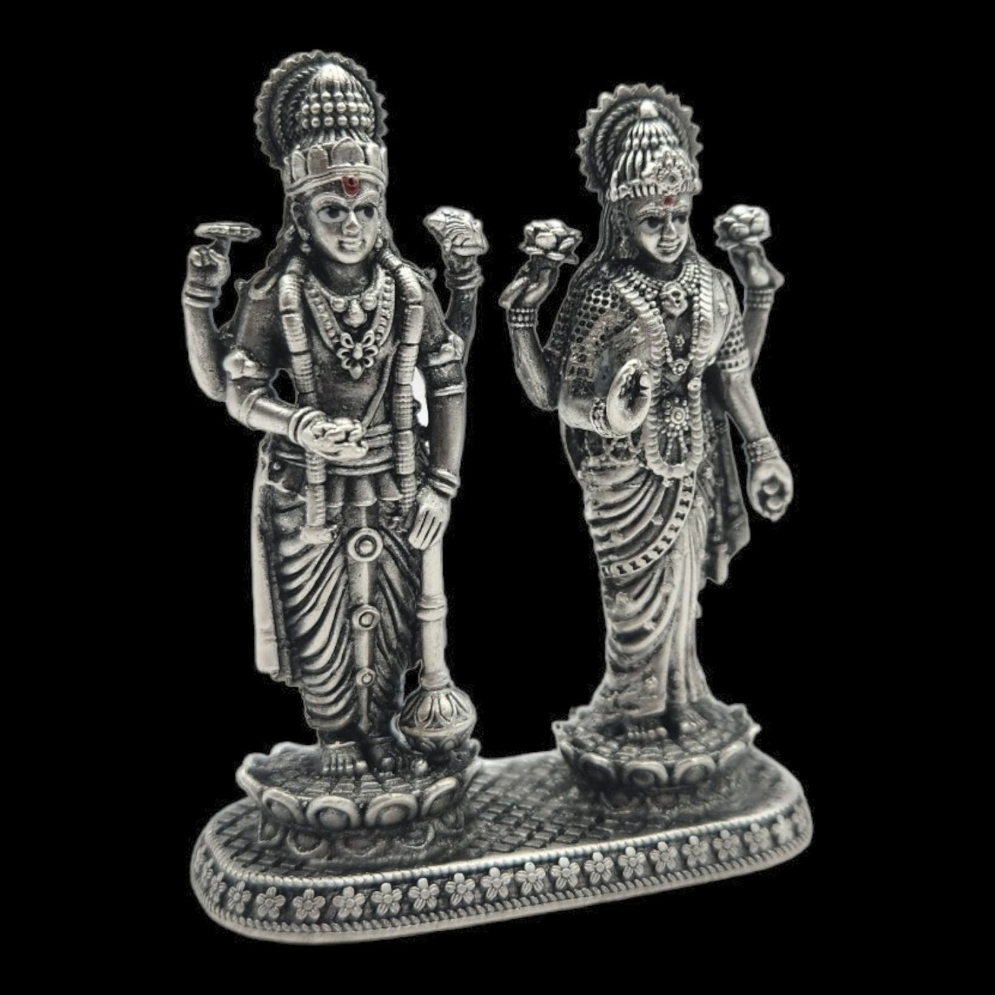 925 Silver Lord Vishnu And Goddess Laxmi  Idol.