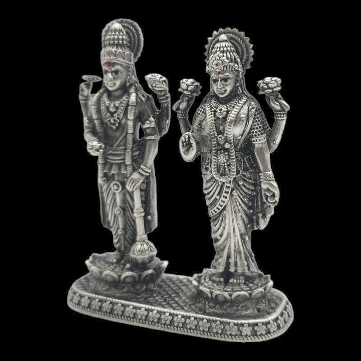 925 Silver Lord Vishnu And Goddess Laxmi  Idol.