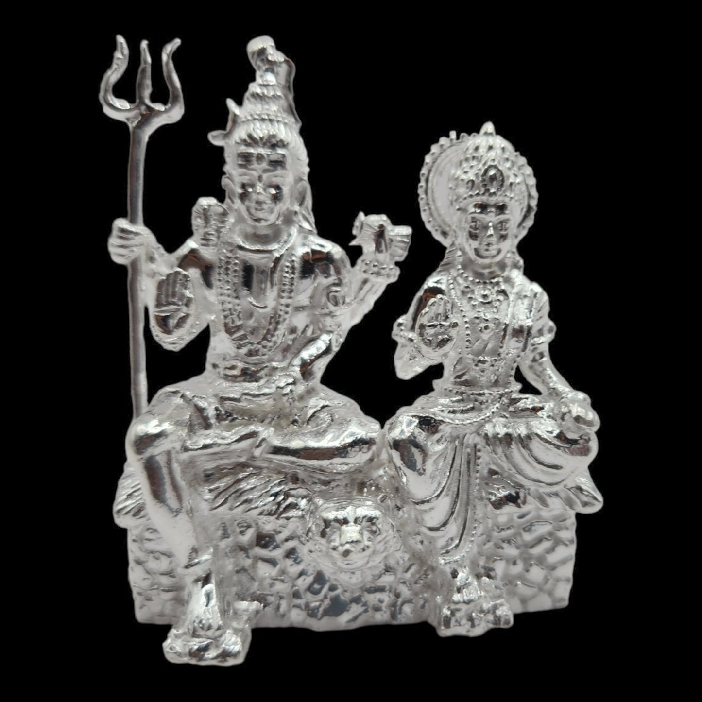 925 Silver Shiv Parvati  Solid Idol.