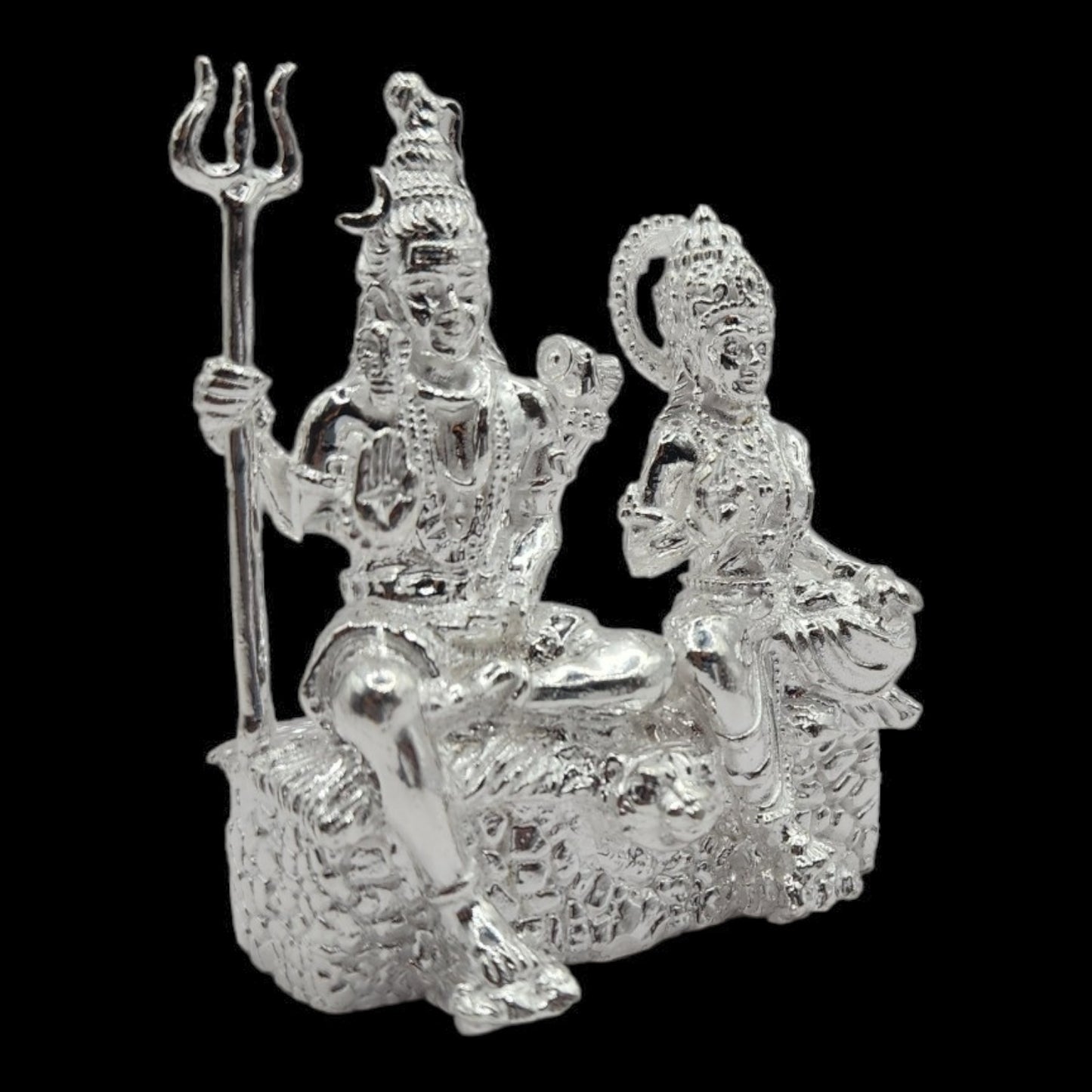 925 Silver Shiv Parvati  Solid Idol.