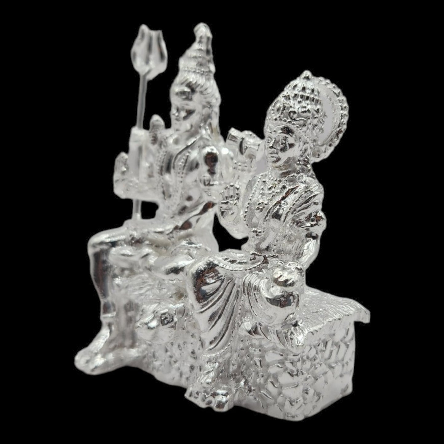 925 Silver Shiv Parvati  Solid Idol.