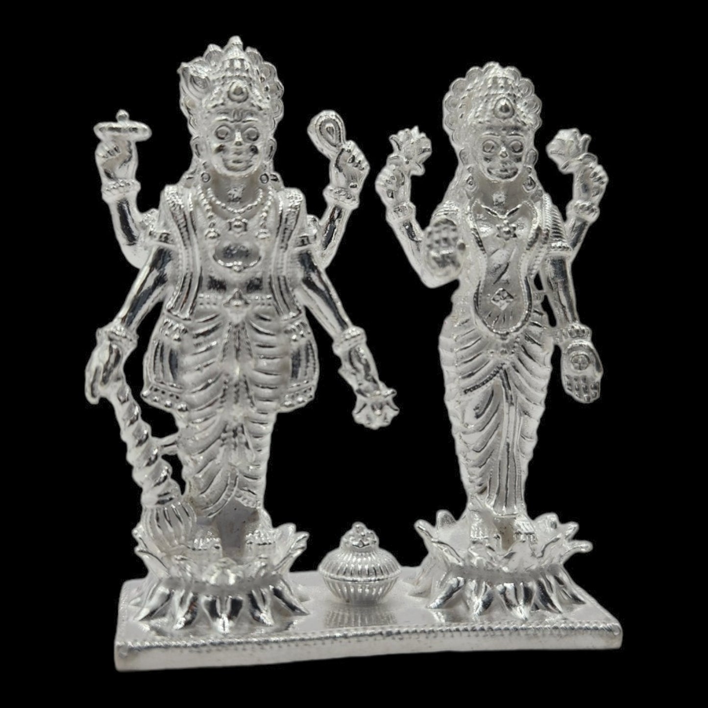 925 Silver Lord Vishnu And Goddess Laxmi  solid Idol.