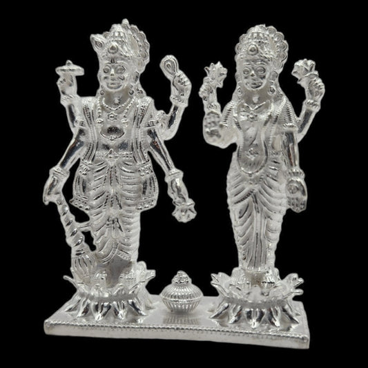 925 Silver Lord Vishnu And Goddess Laxmi  solid Idol.