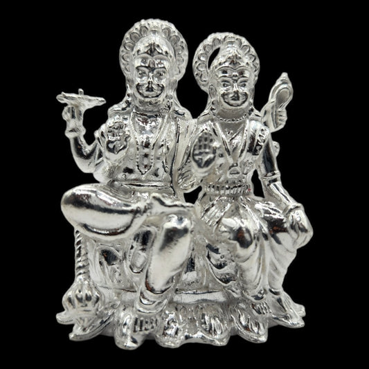 925 Silver Lord Vishnu And Goddess Laxmi  Solid Idol.