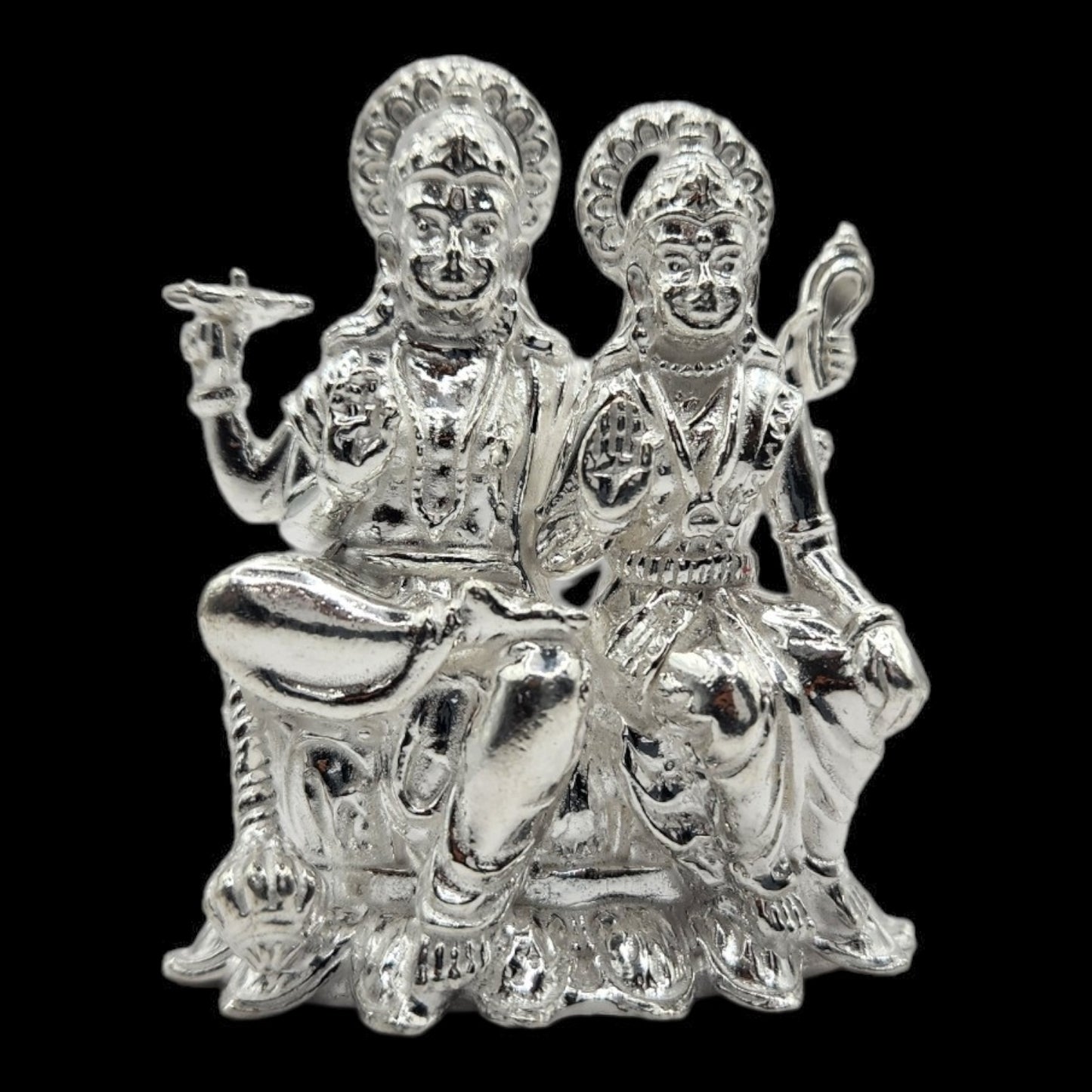 925 Silver Lord Vishnu And Goddess Laxmi  Solid Idol.