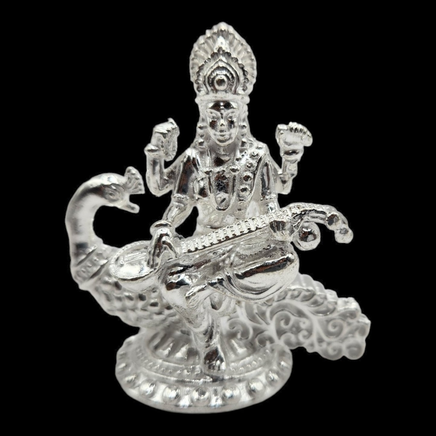 925 Silver  Goddess Saraswati solid Idol. 