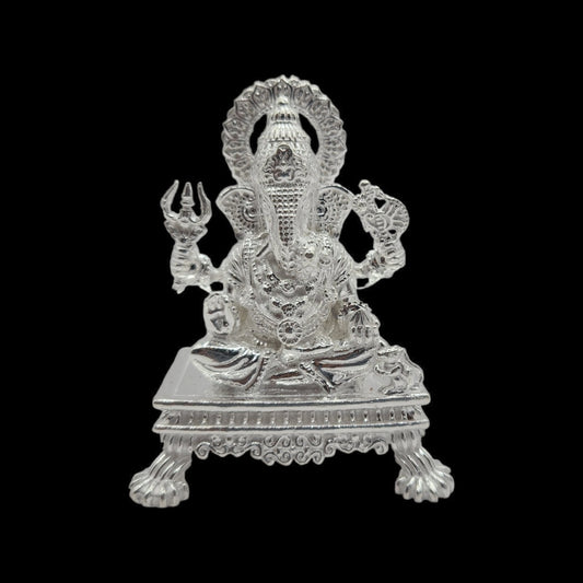 925 Silver Lord Ganesha Solid Idol