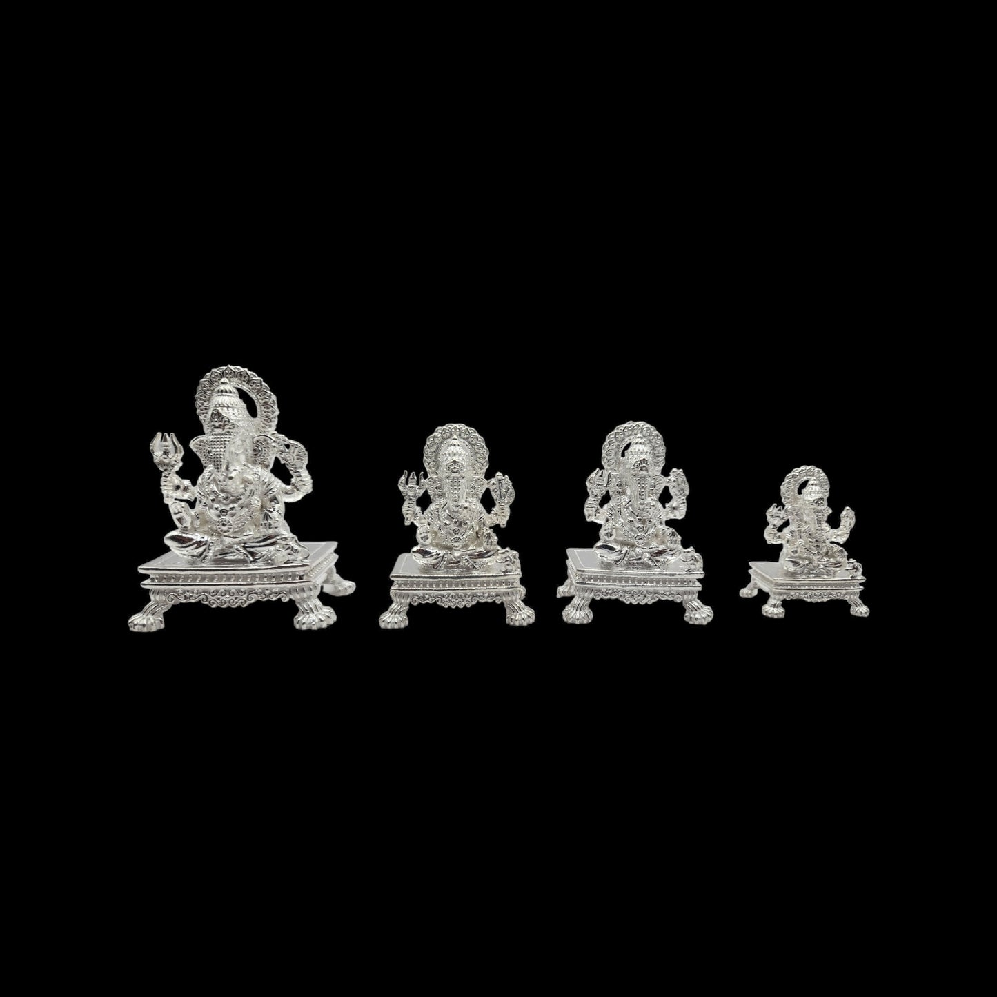 925 Silver Lord Ganesha Solid Idol