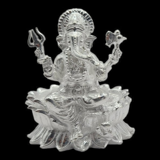 925 Silver Lord Ganesha Solid Idol