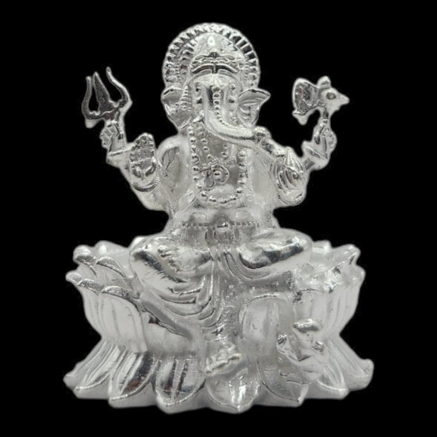 925 Silver Lord Ganesha Solid Idol