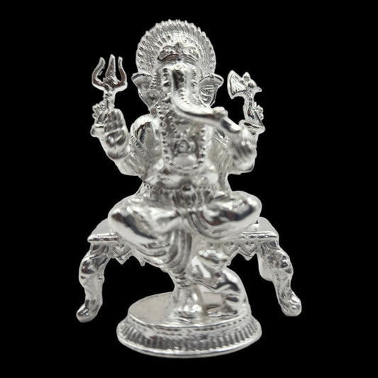 925 Silver Lord Ganesha Solid Idol