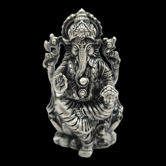 925 Silver Lord Ganesha Solid Idol