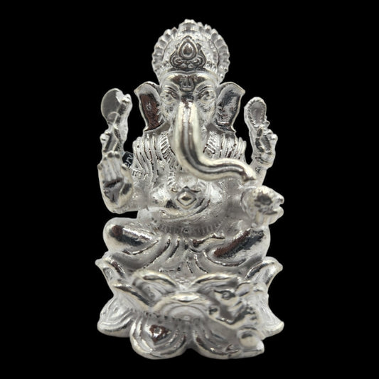 Silver Lord Ganesha Solid Idol