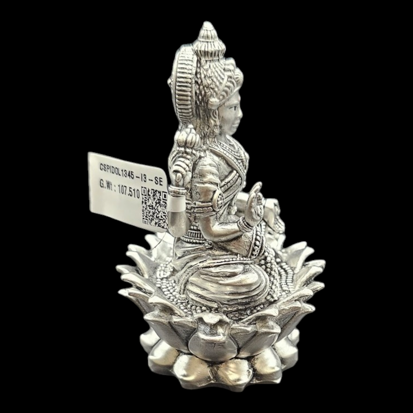 925 Silver 3D Laxmiji idol on Lotus