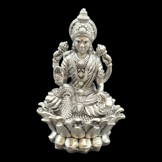 925 Silver 3D Laxmiji idol on Lotus