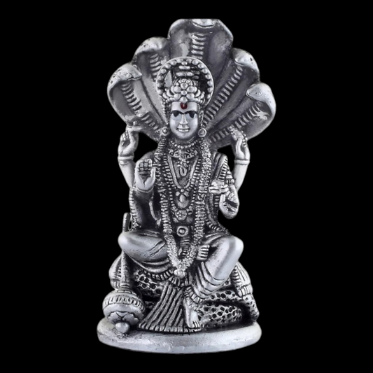 925 Silver Vishnu with Sheshnaag 3D solid Idol /Statue