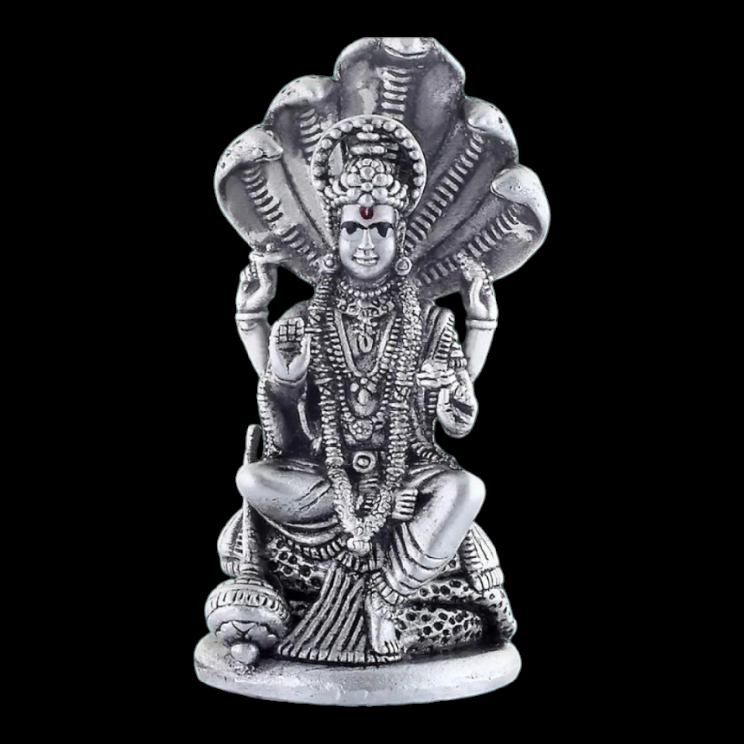 925 Silver Vishnu with Sheshnaag 3D solid Idol /Statue