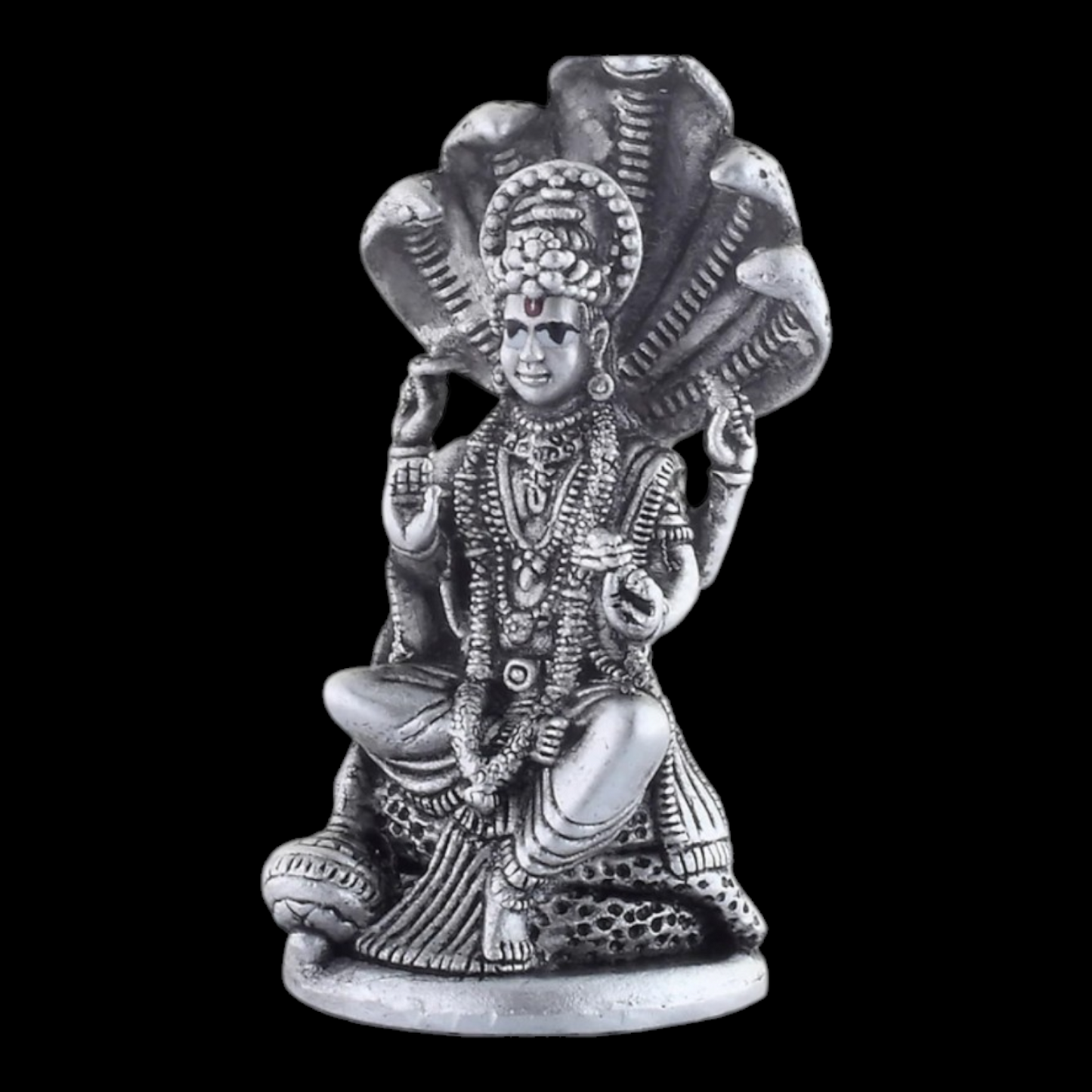 925 Silver Vishnu with Sheshnaag 3D solid Idol /Statue