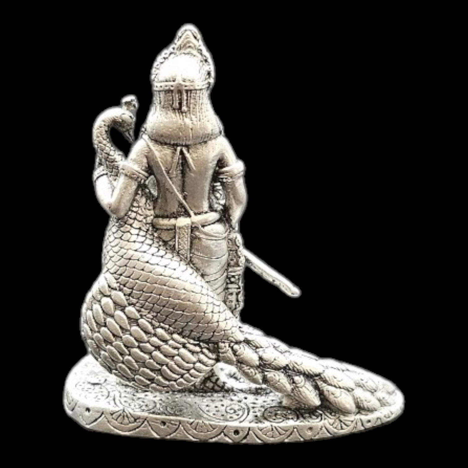 Lord Murugan in 925 Silver with Peacock and Snake