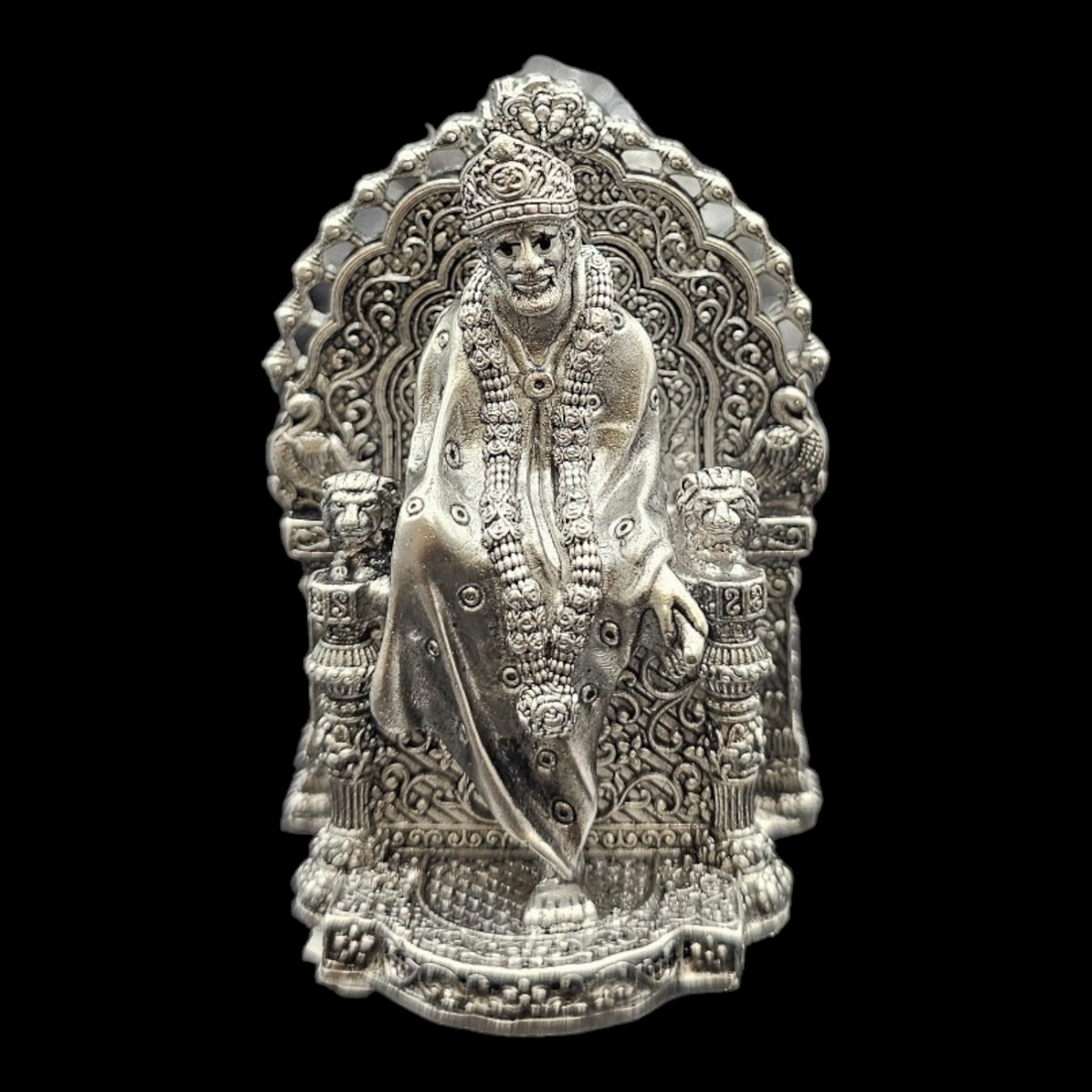 925 silver sai baba on Shinhasan solid idol