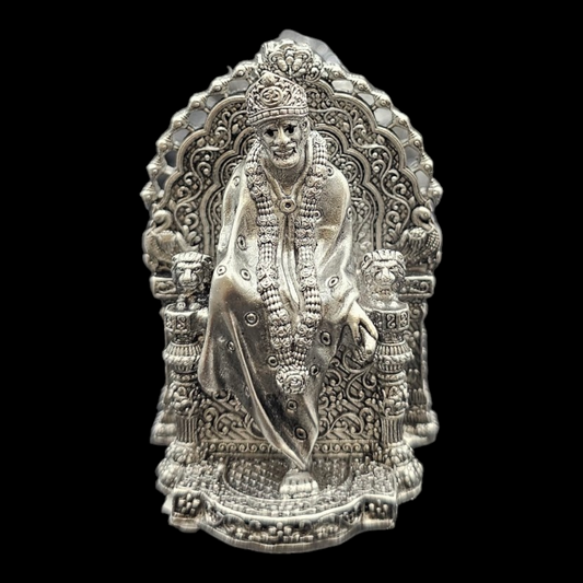 925 silver sai baba on Shinhasan solid idol