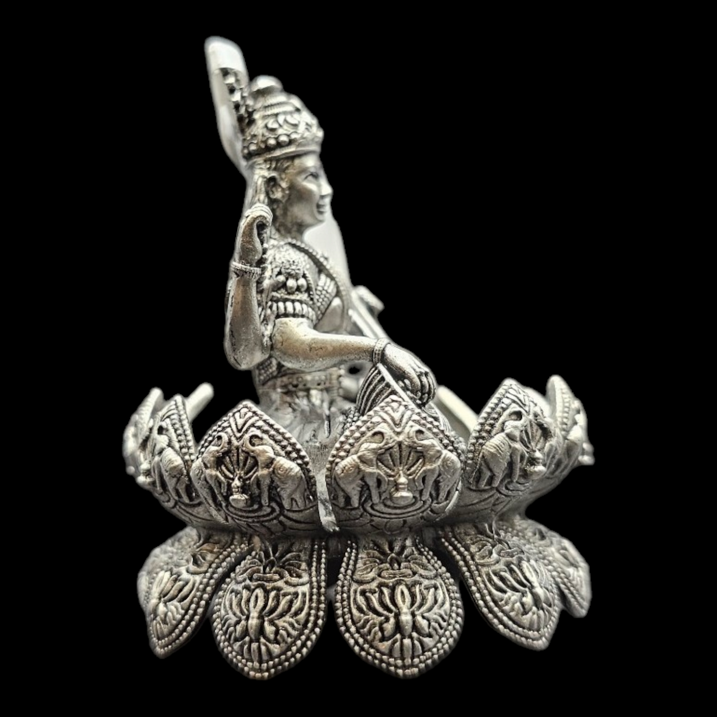 925 silver Goddess Saraswati 3D idol