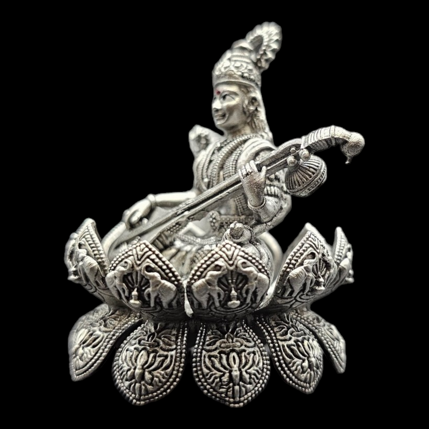 925 silver Goddess Saraswati 3D idol