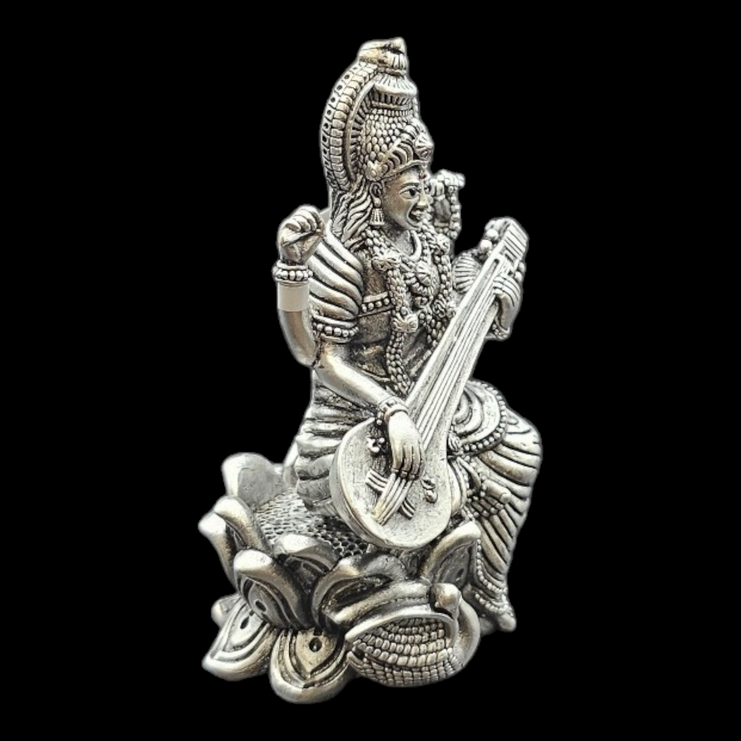 925 silver Goddess Saraswati 2D Idol