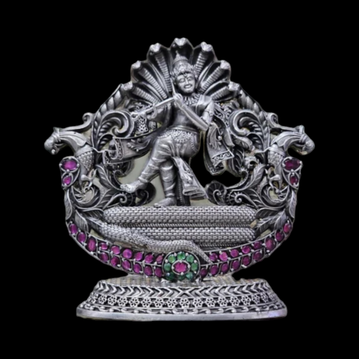 925 silver Krishna on Snake 2D Idol