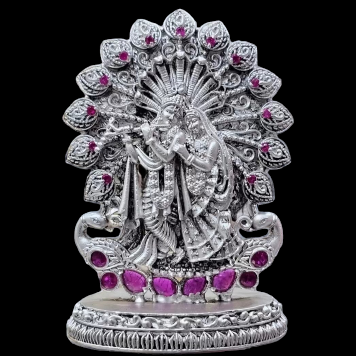 925 silver Radha Krishna 2D idol