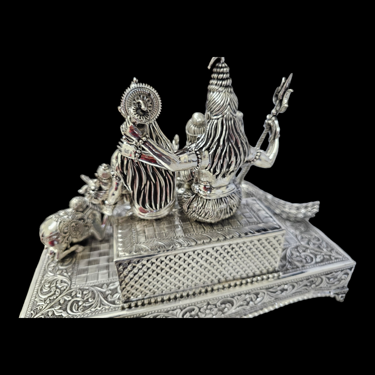 925 silver beautifully crafted shiv parivar solid Idol