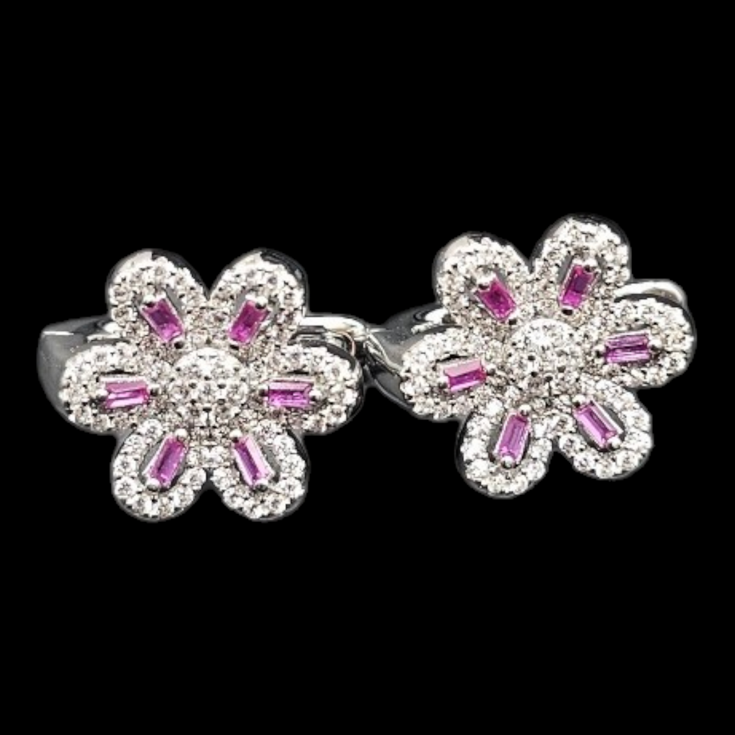 925 silver flower shaped necklace set.