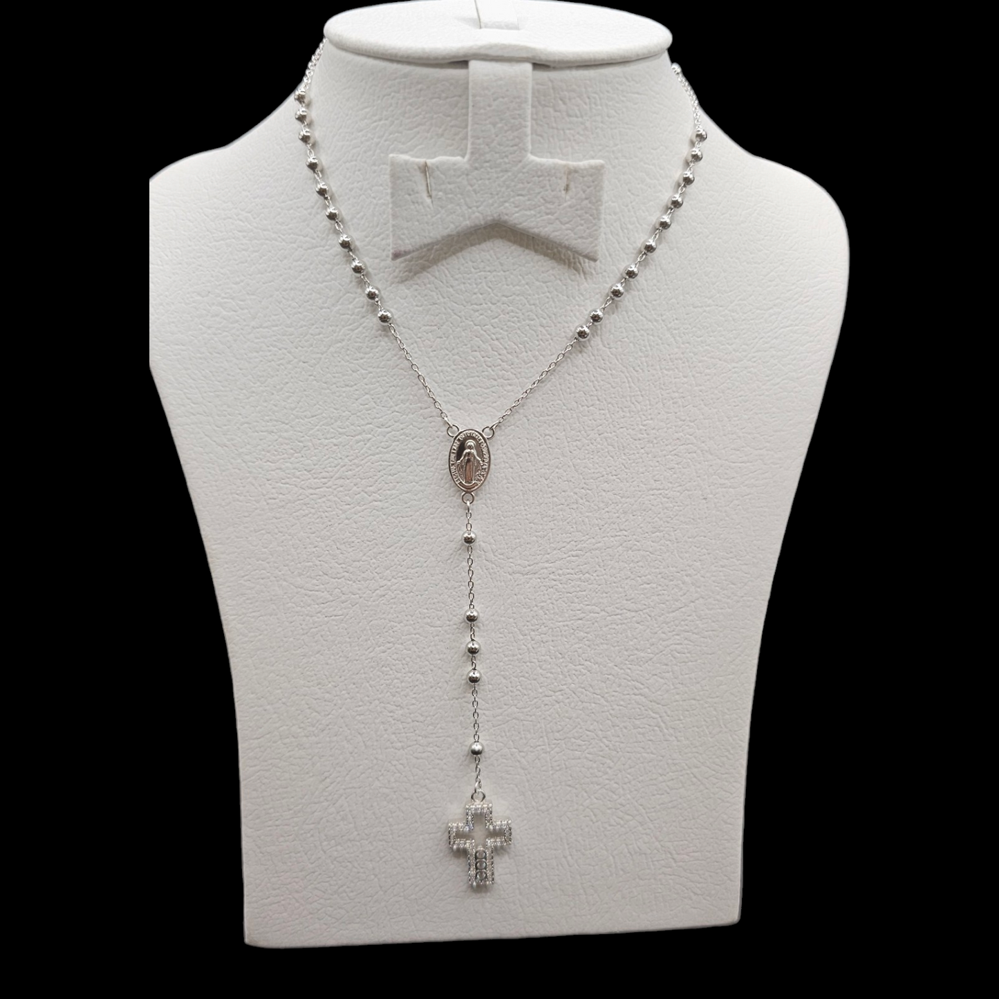 925 silver long cross pendant Necklace.