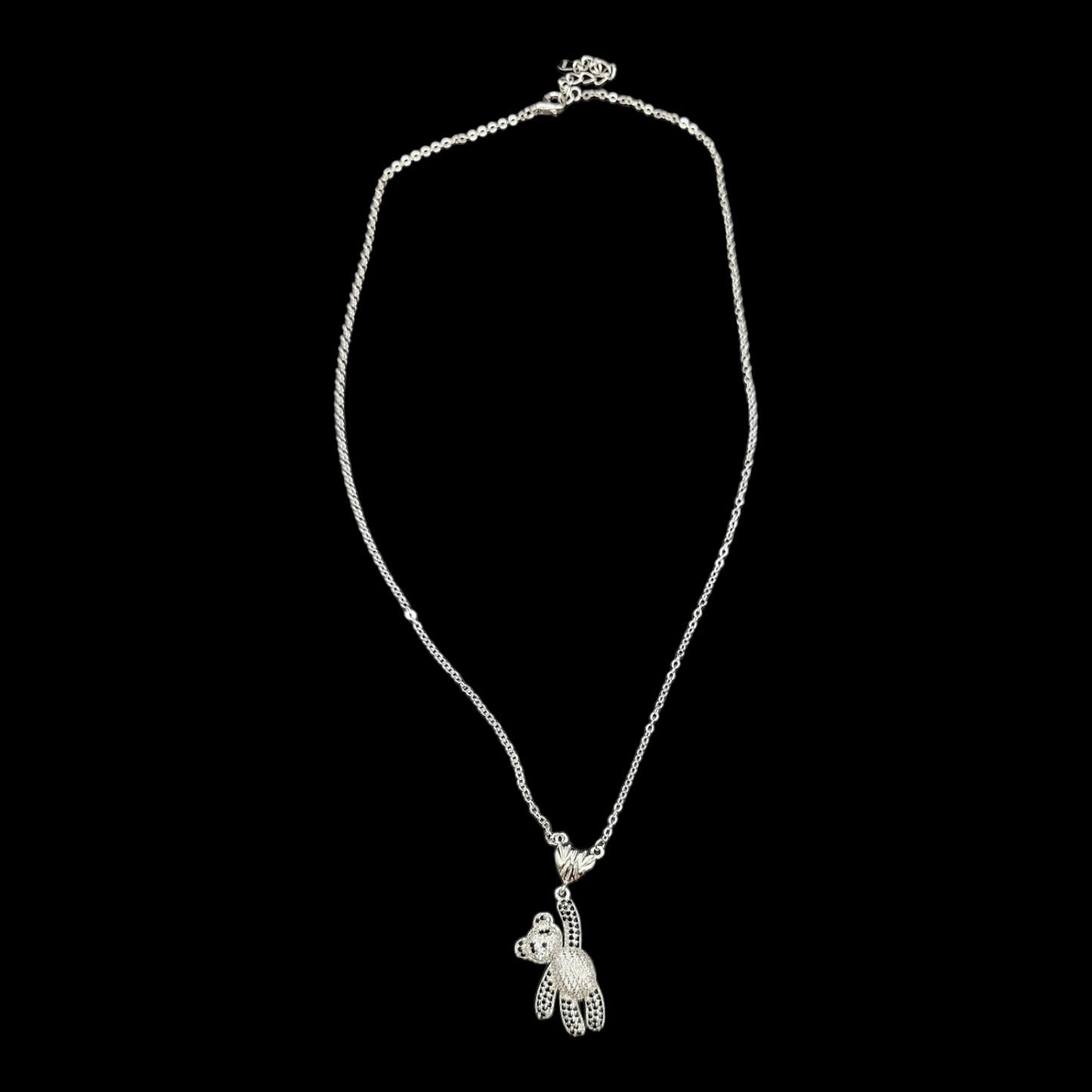 925 silver teddy pendant Necklace