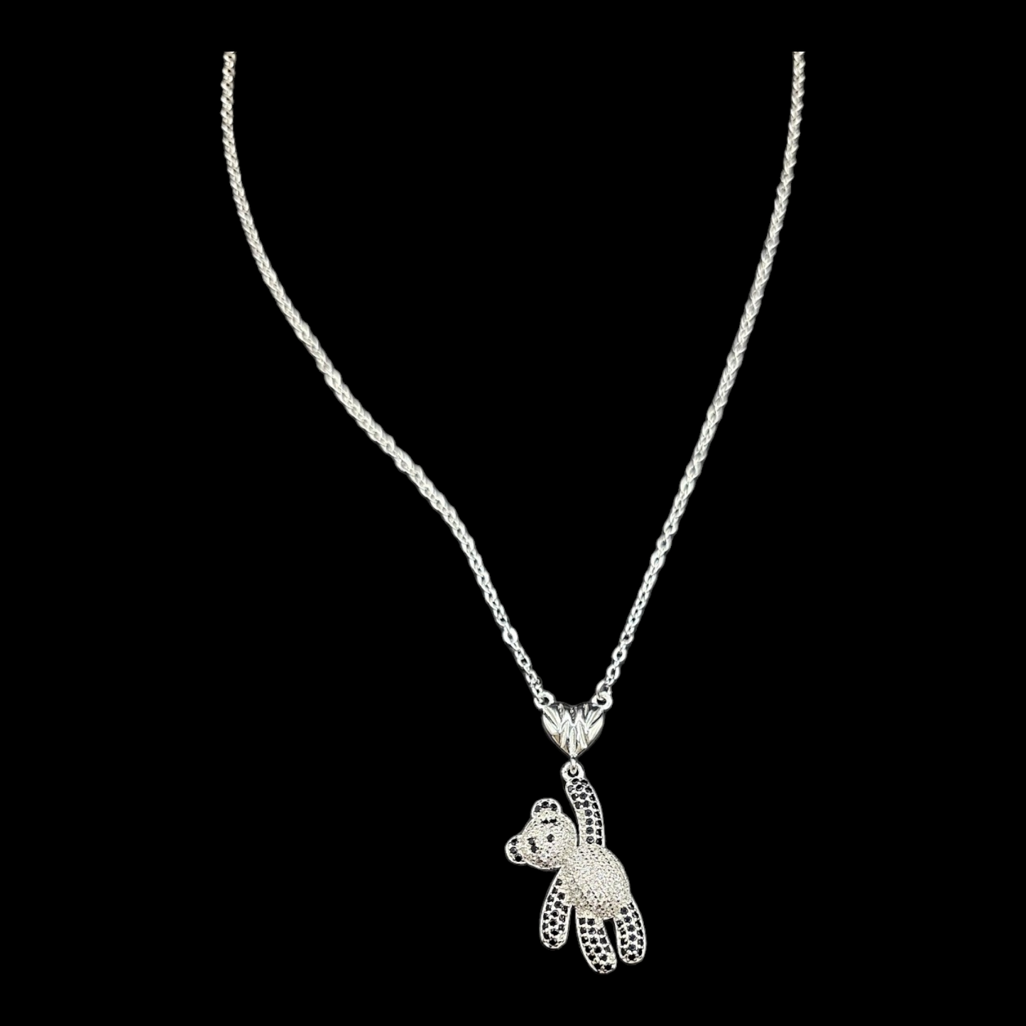 925 silver teddy pendant Necklace