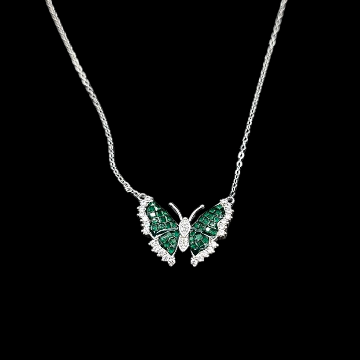 925 silver Butterfly pendant Necklace