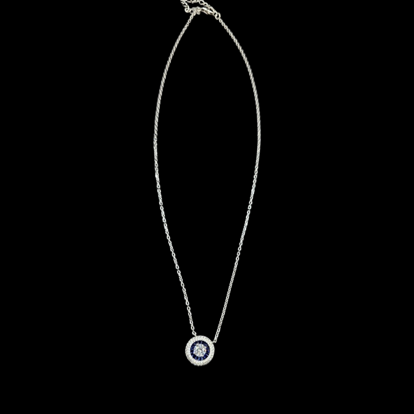 925 silver Round Pendant Necklace