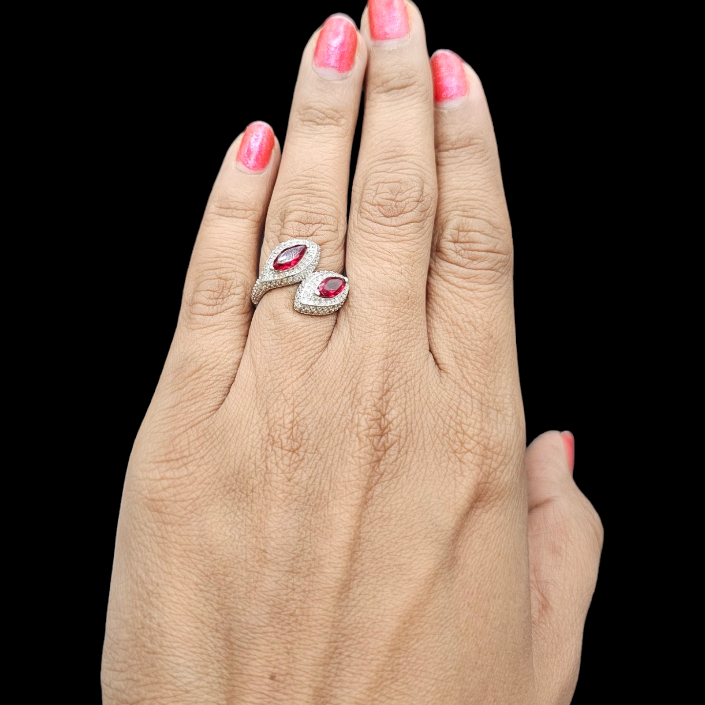 925 silver overlapping ring