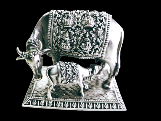 925 silver solid kamdhenu idol