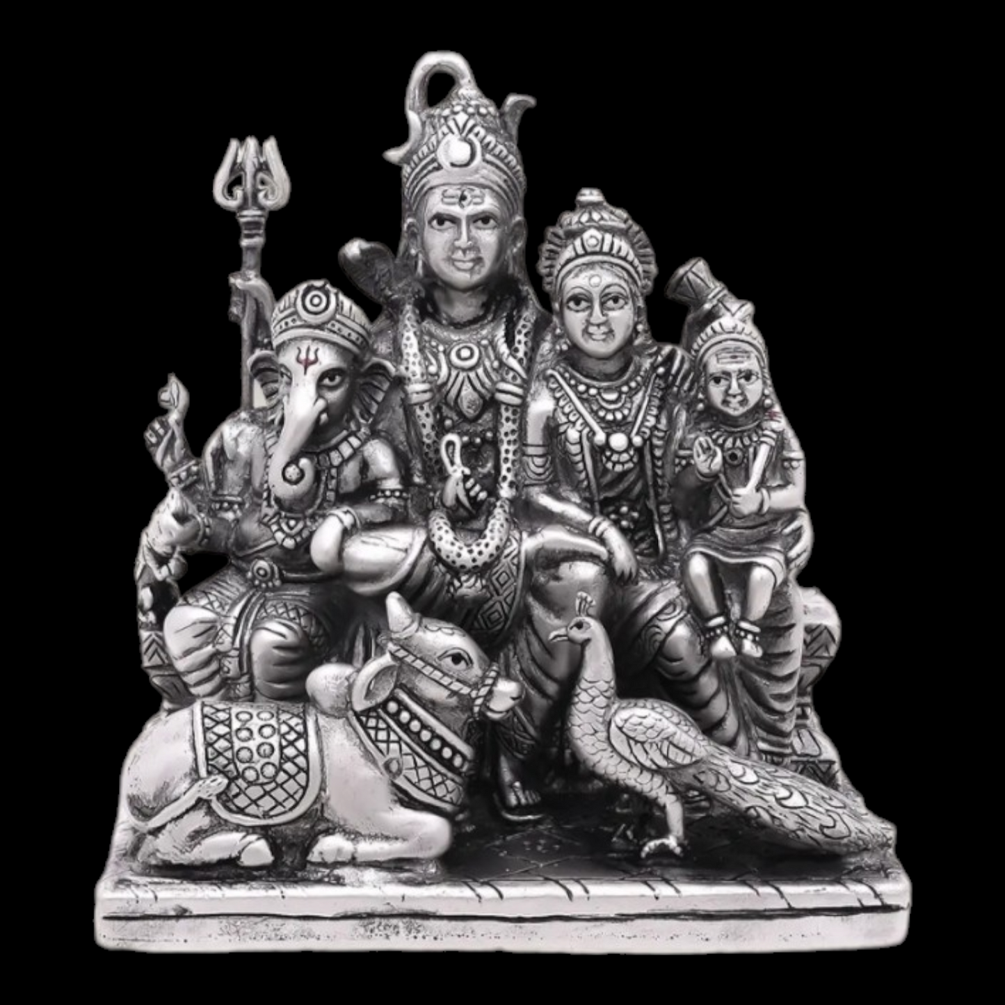 925 silver shivparivar 3D idol