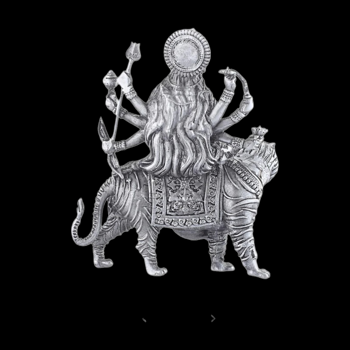 925 Silver Goddess Maa Durga Statue On Tiger